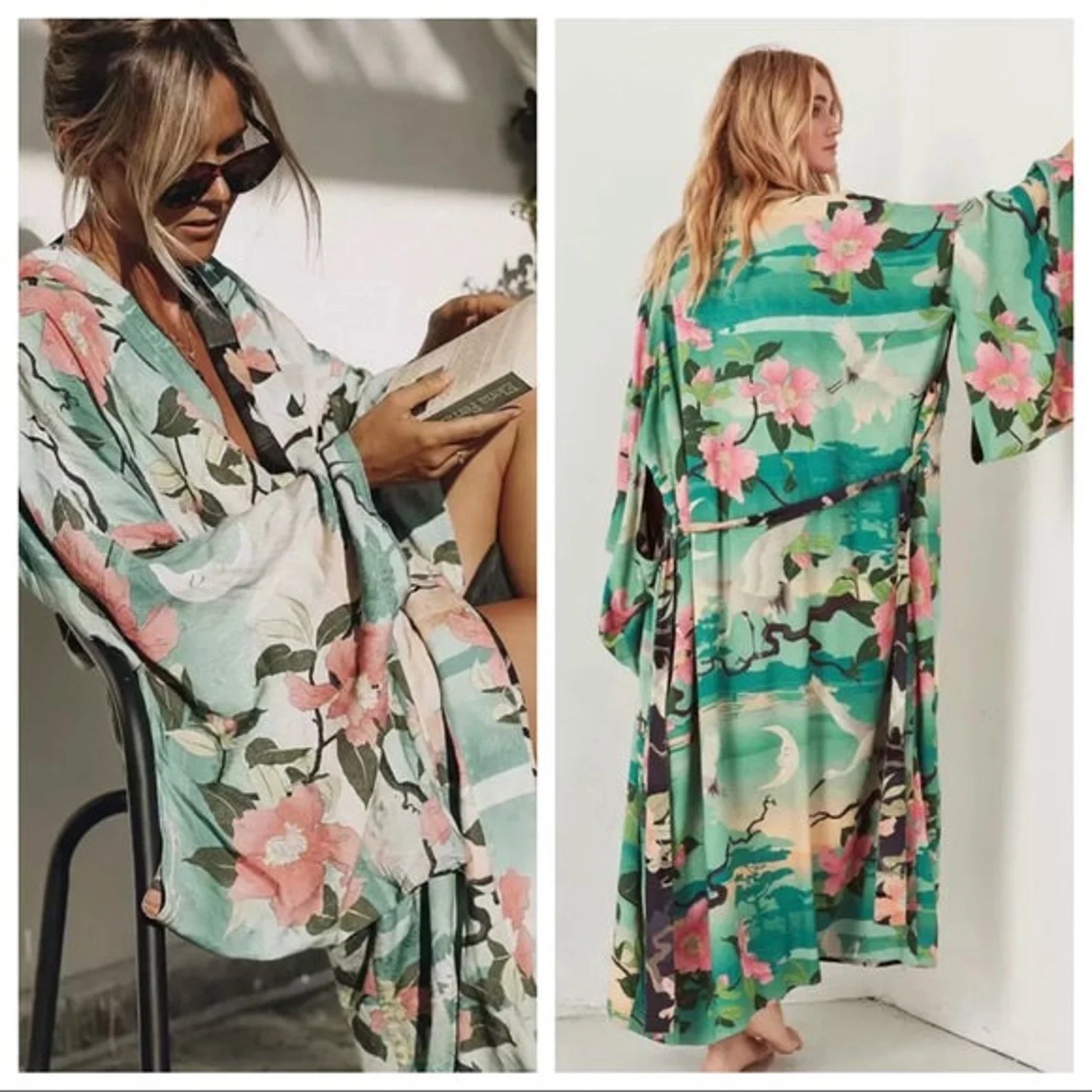 Floral Boho Long Kimono Duster – Gypsy ...